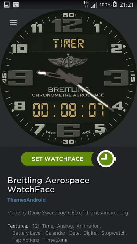 breitling gear watch face|Breitling watch face android wear.